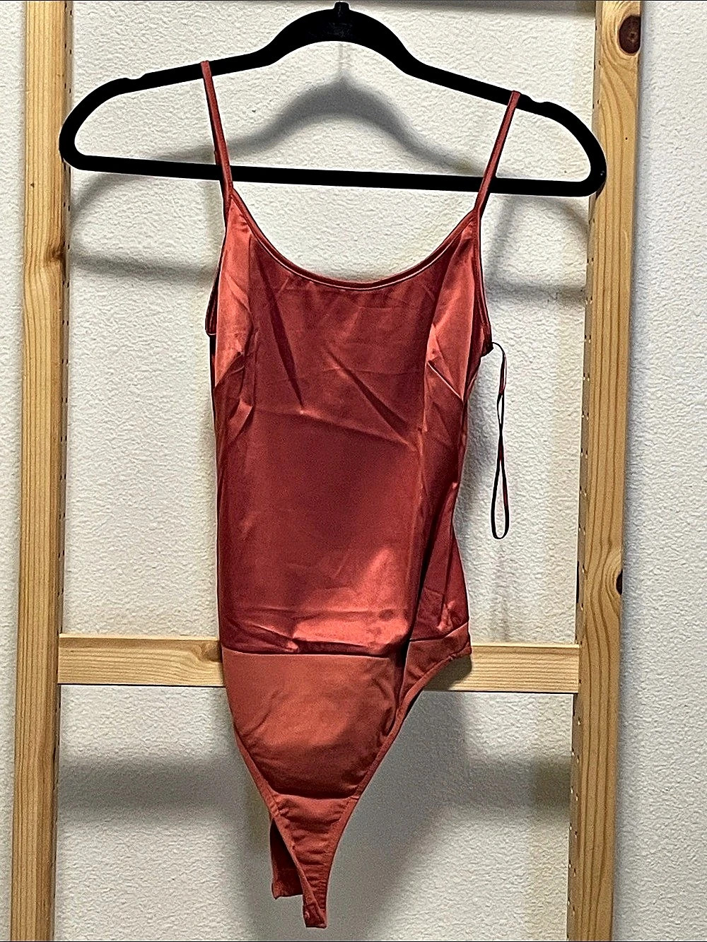 ZARA One-Piece Coral Spaghetti Strap Bodysuit Size Small NWT